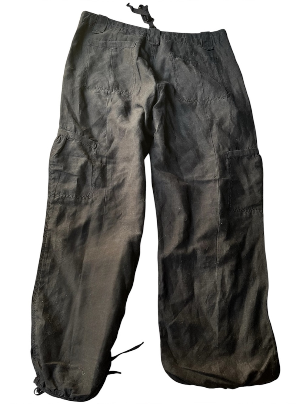 Pure DKNY Black SILK blend Cargo Pants - Picture 2 of 3